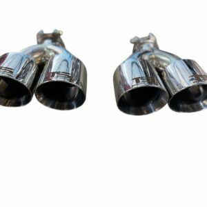 Embout d&rsquo;échappement inox double 90mm