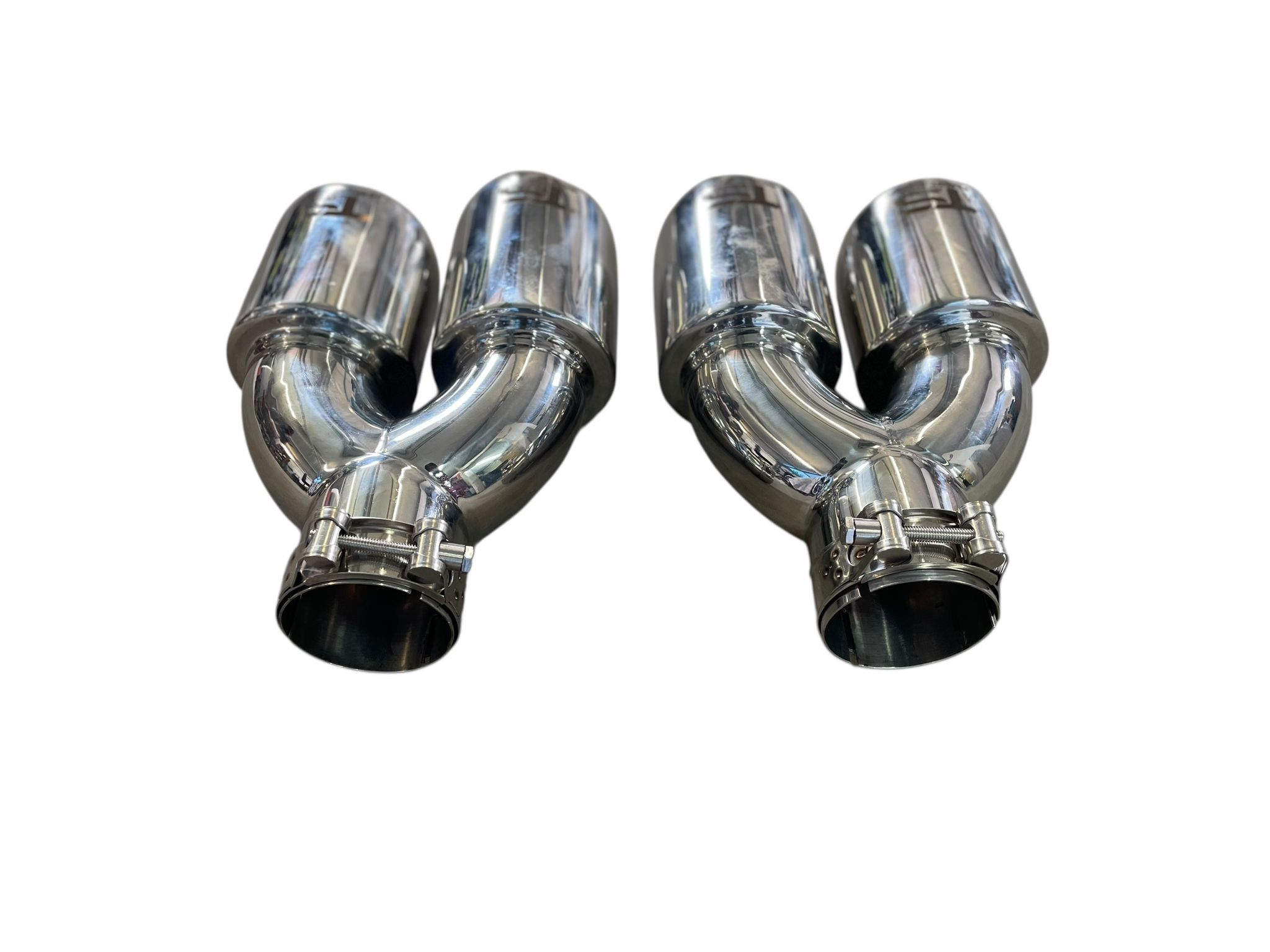 Embout d'échappement inox double 90mm – Image 3